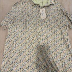 Walter Hagen Floral Pattern Polo Shirt - Blue, Yellow, Pink